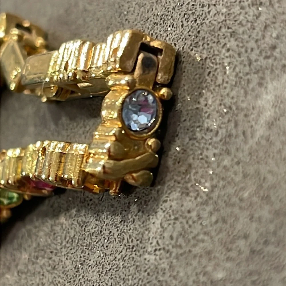 Gold Tone Multicolor Rhinestone Bracelet